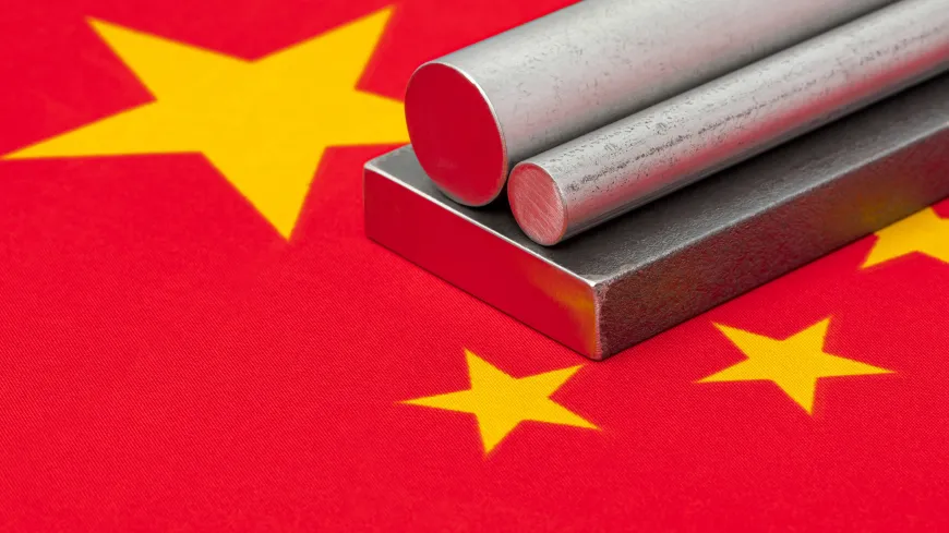chinese flag and steel